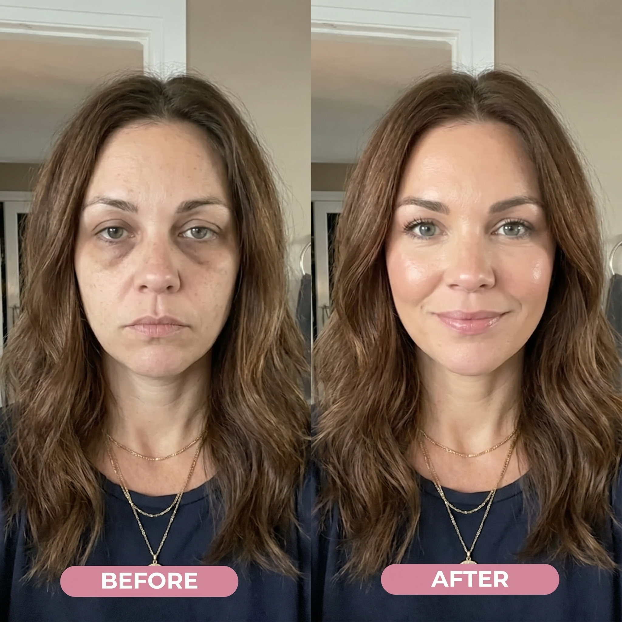 Before and after — MOLEVEA PDRN eye patches