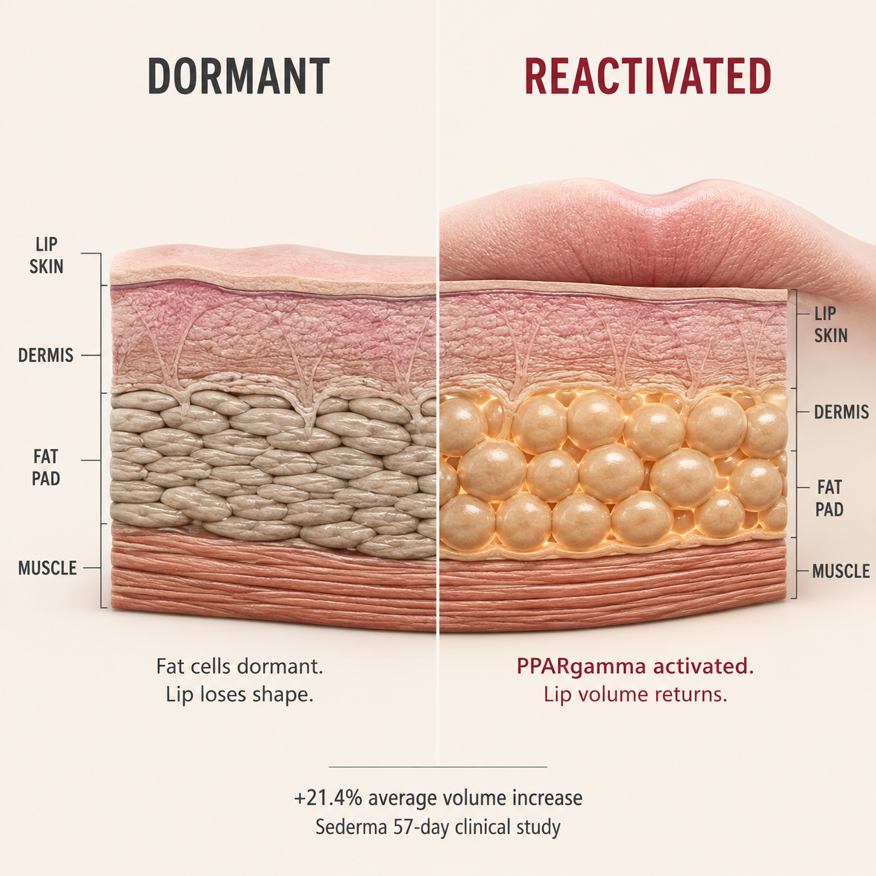 Fat cells dormant vs reactivated